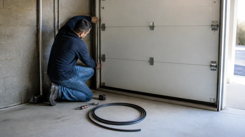 Illustration éditoriale pour l’article « Comment isoler votre porte de garage coulissante »