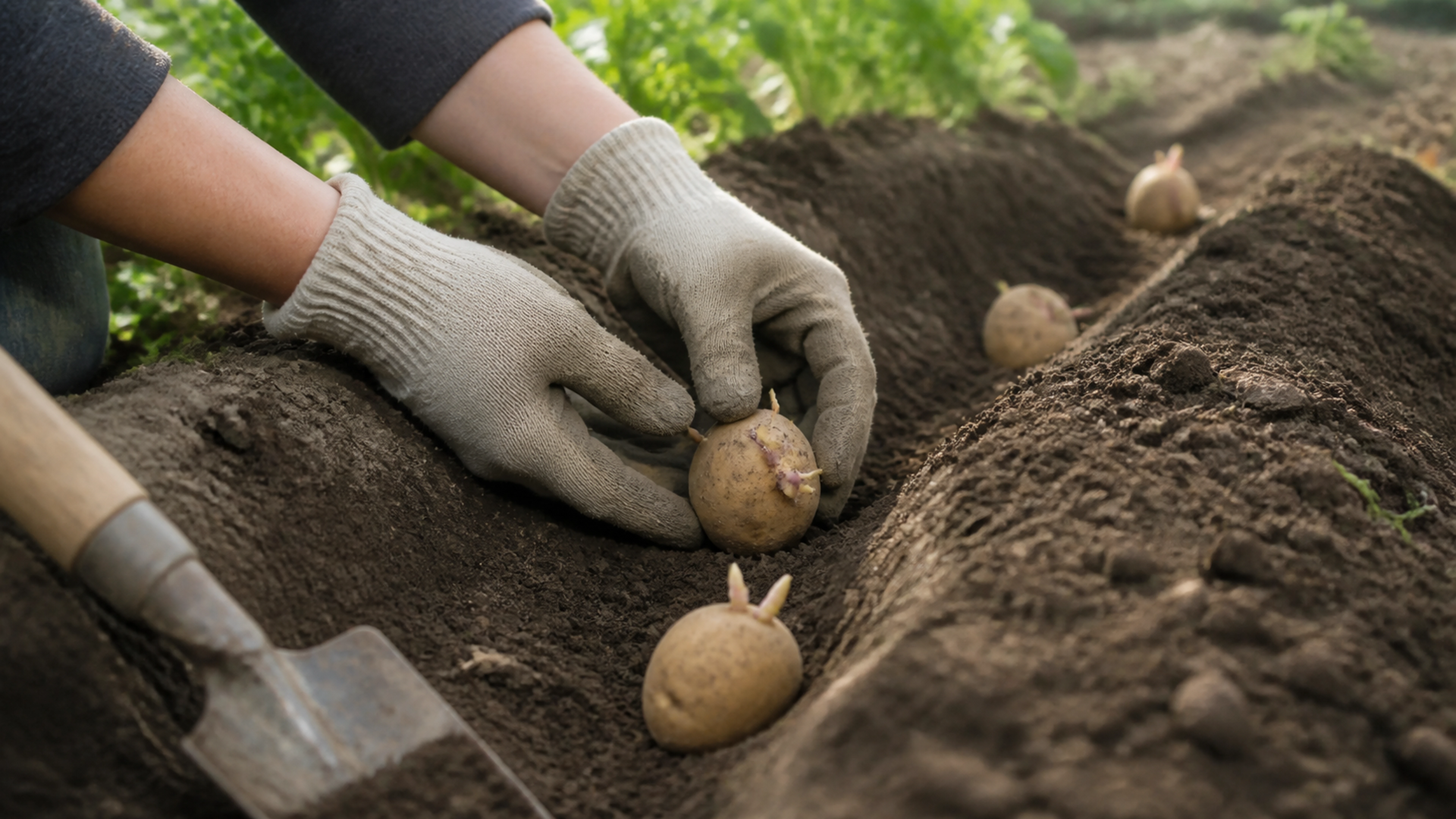 Illustration éditoriale pour l’article « Réussir la plantation de vos pommes de terre Charlotte »