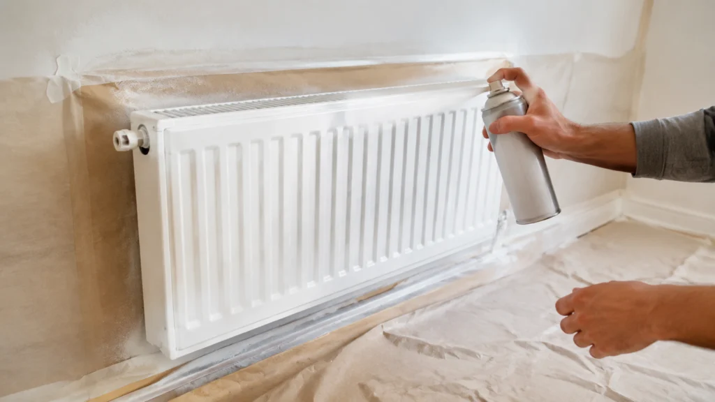 Illustration éditoriale pour l’article « Comment peindre un radiateur à la bombe avec succès »