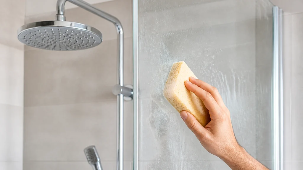 Illustration éditoriale pour l’article « Comment enlever le calcaire de votre douche efficacement »